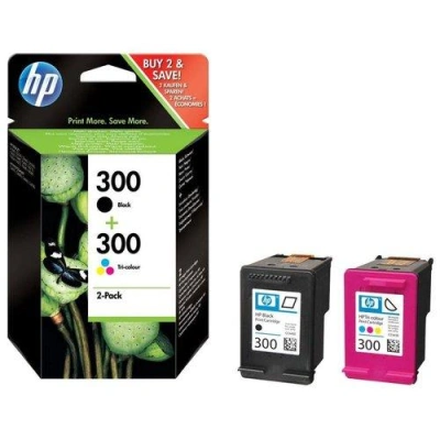 HP 300 Dvojbalení černé/tříbarevné originální inkoustové kazety, CN637EE#301