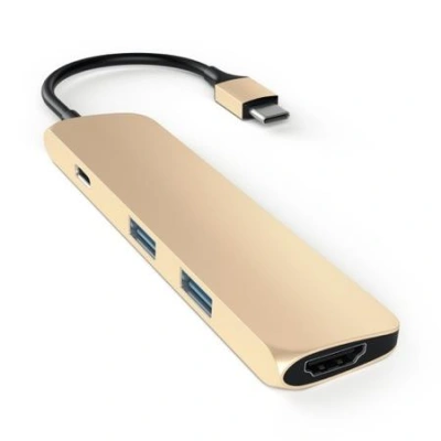 Satechi USB-C Slim Multiport adaptér - Gold Aluminium, ST-CMAG