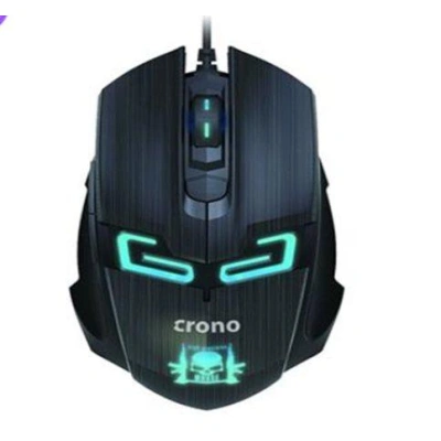 CRONO myš CM647/ gaming/ optická/ drátová/ 1600 dpi/ modré LED podsvícení/ 6 tlačítek/ USB/ černá, CM647