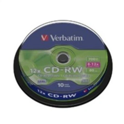 VERBATIM CD-RW80 700MB/ 8-12x/ 80 min/ 10pack/ spindle, 43480