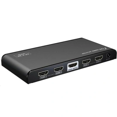 PremiumCord HDMI 2.0 splitter 1-4 porty, 4K x 2K/60Hz, FULL HD, 3D, černý, khsplit4f