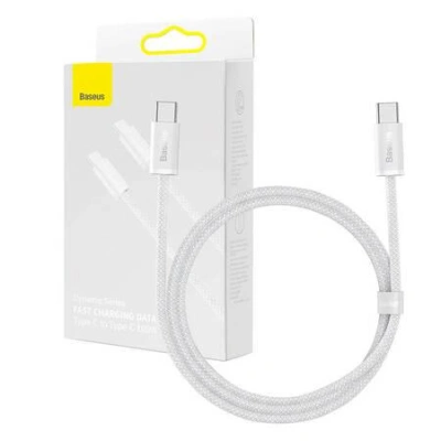 Kabel USB-C na USB-C Baseus, 100 W, 1 m (bílý)