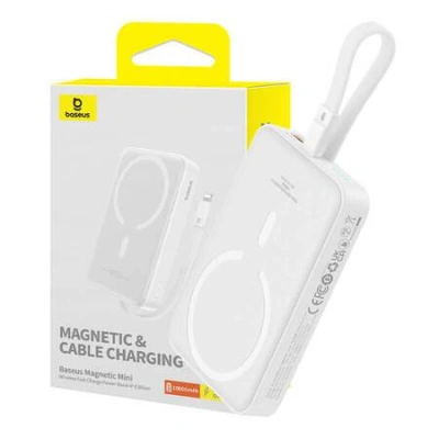Powerbanka Baseus Magnetic Mini 10000mAh, USB-C 20W MagSafe (bílá)