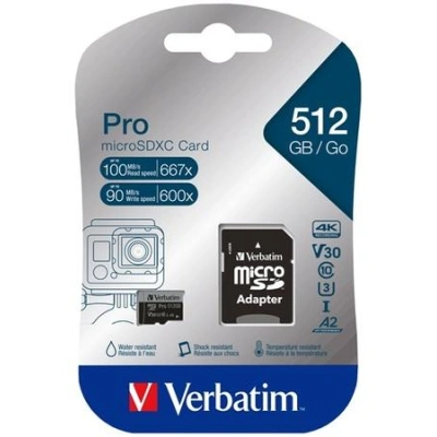 Verbatim Pro microSDXC 512GB V30 U3