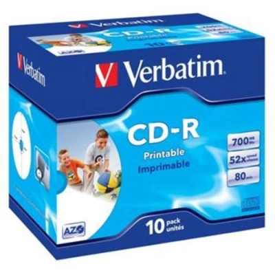 VERBATIM CD-R80 700MB DLP/ 52x/ printable/ jewel/ 10pack, 43325