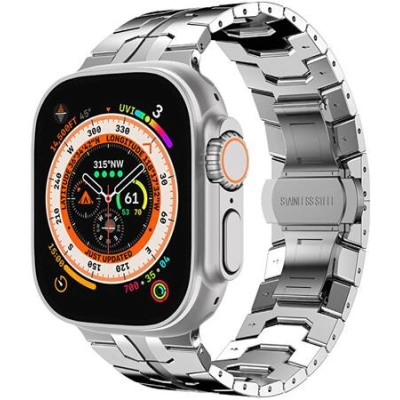 4wrist Ocelový tah Iron Man pro Apple Watch 42/44/45/49 mm - Silver
