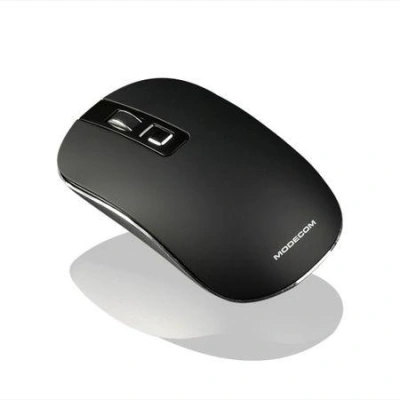 Modecom MC-WM101 bezdrátová optická myš, 3 tlačítka, 1600 DPI, USB nano 2,4 GHz, nízký profil, černá, M-MC-WM101-100