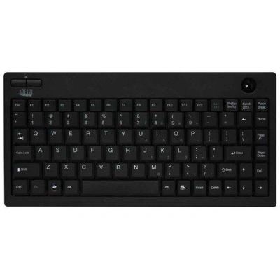 Adesso WKB-3100UB/ bezdrátová klávesnice 2,4GHz/ mini/ trackball/ USB/ černá/ US layout, WKB-3100UB