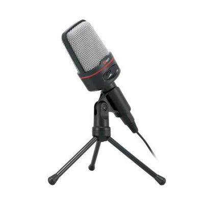 Stolní mikrofon C-TECH MIC-02, 3,5" stereo jack, 2.5m, MIC-02