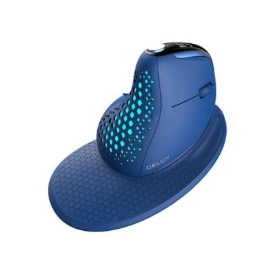 Bezprzewodowa mysz pionowa Delux M618XSD BT+2.4G RGB (niebieska), 