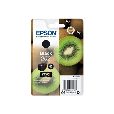 Epson 202 - 6.9 ml - černá - originální - blistr s RF / akustickým alarmem - inkoustová cartridge - pro Expression Premium XP-6000, XP-6005, C13T02E14020