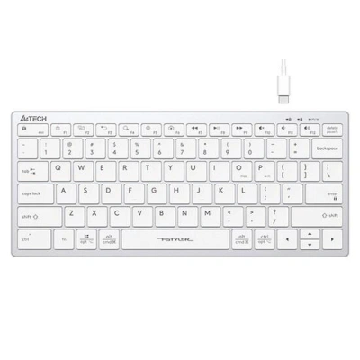 A4tech Klávesnice FX51, kancelářská klávesnice, membránová, bezdrátová, CZ/SK, Bílá, FX51-WH