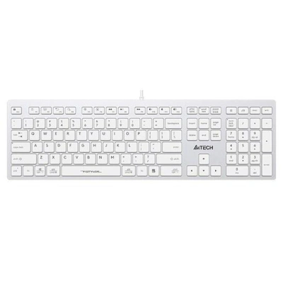 A4tech Klávesnice FX50, kancelářská klávesnice, membránová, bezdrátová, CZ/SK, Bílá, FX50-WH