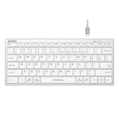 A4tech Klávesnice FBX51C, kancelářská klávesnice, membránová, bezdrátová, CZ/SK, Bílá, FBX51C-WH