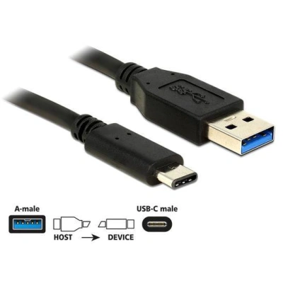 Propojovací kabel SuperSpeed USB-C 10 Gbps, USB 3.1, Gen 2 Typ A samec > USB Type-C™ samec 1 m černý