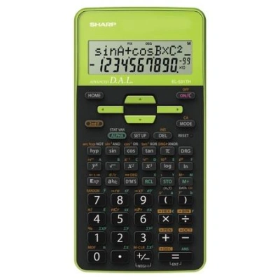 Kalkulačka Sharp EL-531THGR - černá/zelená, SH-EL531THGR