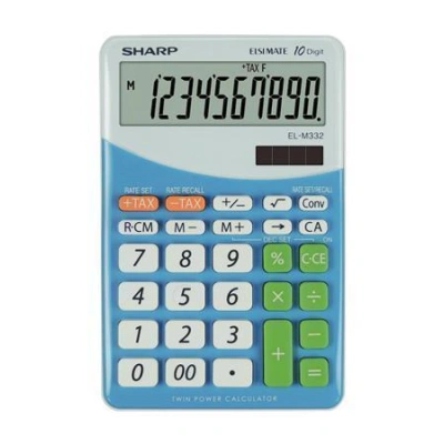 Kalkulačka "EL-M332", stolní, 10místný displej, modrá, SHARP, ELM332BBL