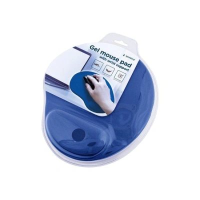 GEMBIRD Gel mouse pad with wrist support, blue, POD05243M