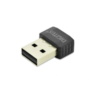 DIGITUS Mini Bezdrátový 11AC USB 2.0 adaptér, 433 Mbp, 2,4 / 5GHz dual band, Realtek RTL8811AU 1T1R 8,5 x 16,4 x 22 mm, DN-70565
