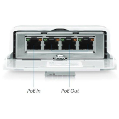 Ubiquiti NanoSwitch Outdoor GbE 24V 1xPoE-In, 3xPoE-Out Passthrough Switch, N-SW