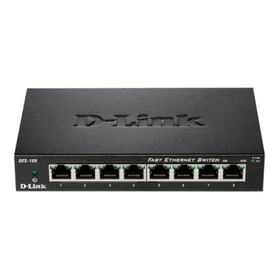 D-Link DES-108 kovový 8-port 10/100 Desktop Switch, 999012825223