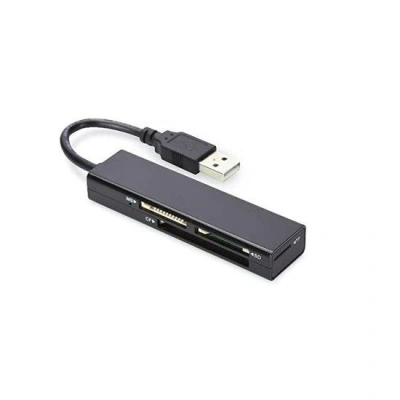 Ednet USB čtečka karet 2.0, 4 porty, Podporuje MS, SD, T-Flash, CF formáty černá, 85241