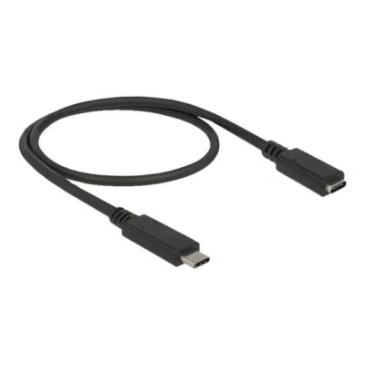 Delock Prodlužovací kabel SuperSpeed USB (USB 3.1 Gen 1) USB Type-C samec > port samice 3 A 0,5 m černý