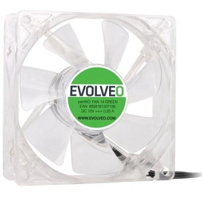 EVOLVEO ventilátor 140mm, LED zelený, FAN 14 GREEN