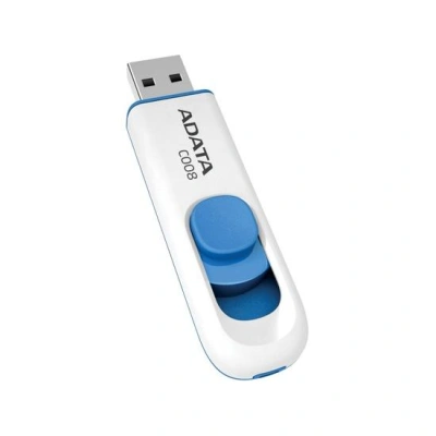 ADATA Capless Design C008 32GB / USB 2.0 / bílo/modrá, AC008-32G-RWE