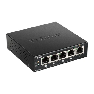 D-Link DES-1005P 5-port 10/100 switch, 4xPoE+,60W, DES-1005P/E