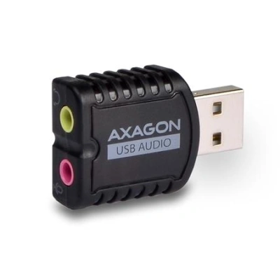 AXAGON zvukový mini USB adaptér / ADA-10 / USB 2.0 / černý, ADA-10