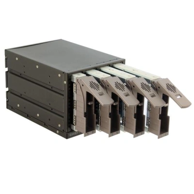 CHIEFTEC interní box do 5,25" pro 4x SAS/SATA HDD,černý, hot-swap, ALU, SST-3141SAS