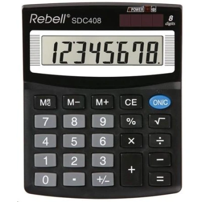 REBELL kalkulačka - SDC408 - černá, RE-SDC408 BX
