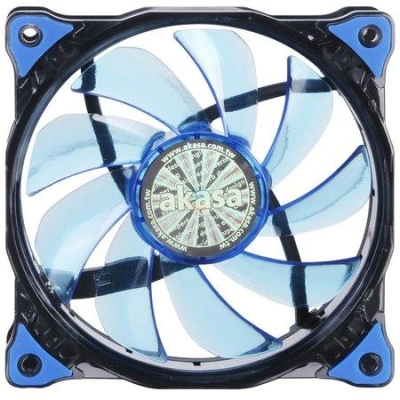 AKASA LED ventilátor Vegas / AK-FN091-BL / 120mm / výška 25mm/ 3pin PWM/ modrý, AK-FN091-BL