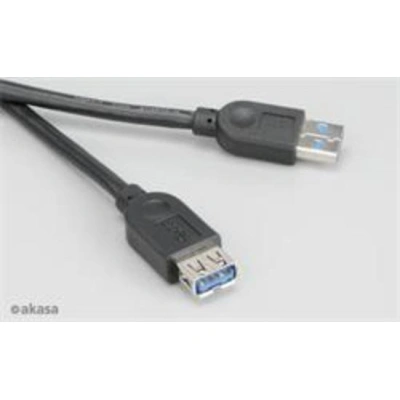 AKASA prodlužovací kabel USB3.0 Typ-A(M) na USB3.0 Typ-A(F) / AK-CBUB02-15BK / černý / 1,5m