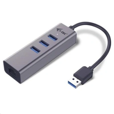 iTec USB 3.0 Metal HUB 3 Port + Gigabit Ethernet Adapter, U3METALG3HUB
