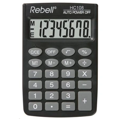 REBELL kalkulačka - HC108 - černá, RE-HC108 BX