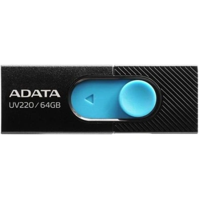 ADATA flash disk 64GB  UV220 USB 2.0 modro-černý, AUV220-64G-RBKBL