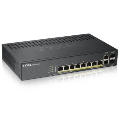 Zyxel GS1920-8HPv2  10 Port Smart Managed Switch 8x Gigabit Copper and 2x Gigabit dual pers., hybird mode, standalone or, GS1920-8HPV2-EU0101F