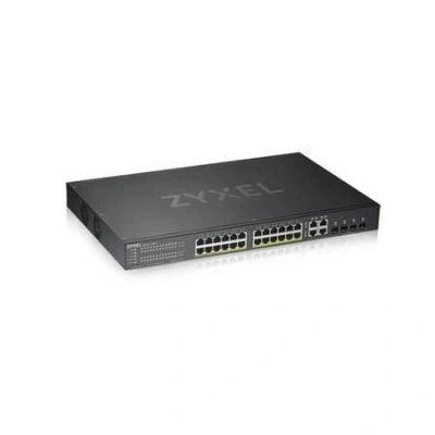 Zyxel GS1920-24HPv2 28-port Gigabit WebManaged PoE Switch, 24x gigabit RJ45, 4x gigabit RJ45/SFP, 802.3at, 375W pro PoE, GS192024HPV2-EU0101F