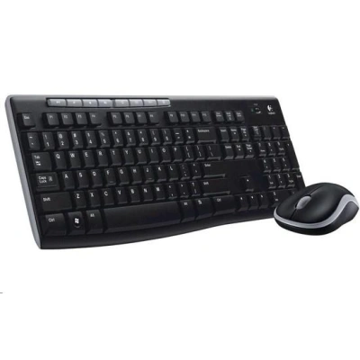 Logitech set MK270/ Bezdrátová klávesnice + myš/ 2.4GHz/ USB přijímač/ CZ/ černý, 920-004527